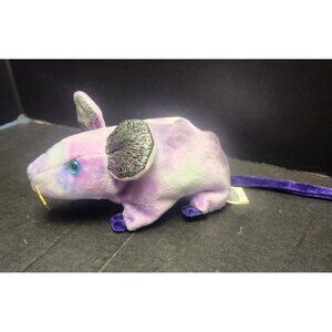 2000 TY Beanie Colorful Purple TIE-DYE Year Of The Rat 6" Bean Bag Stuffed Anim